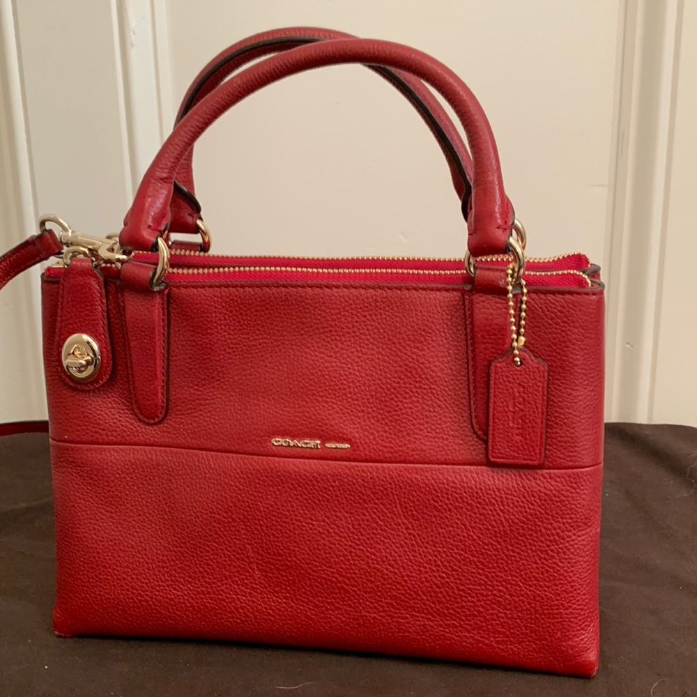 Coach Borough Mini Turnlock - Red Currant